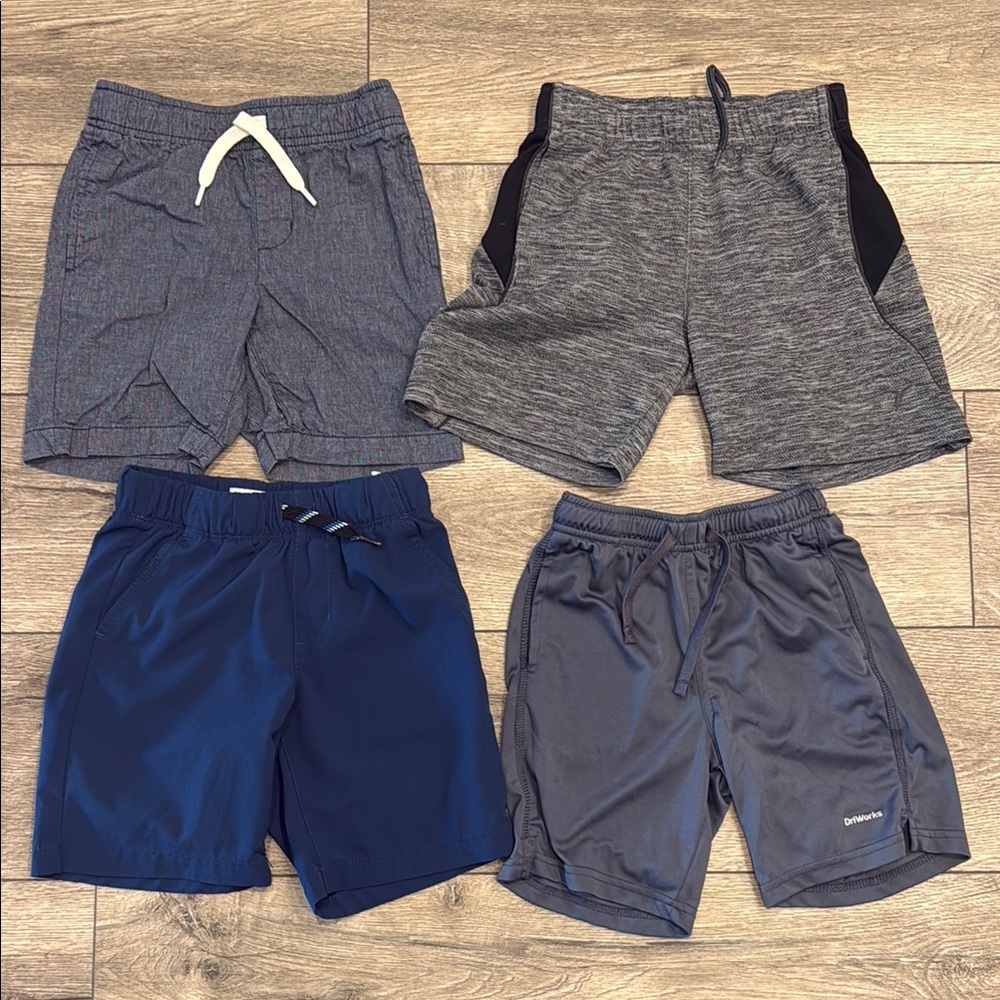 Boys' Shorts Bundle (4)- Gray and Blue Sizes 5 and 6-7